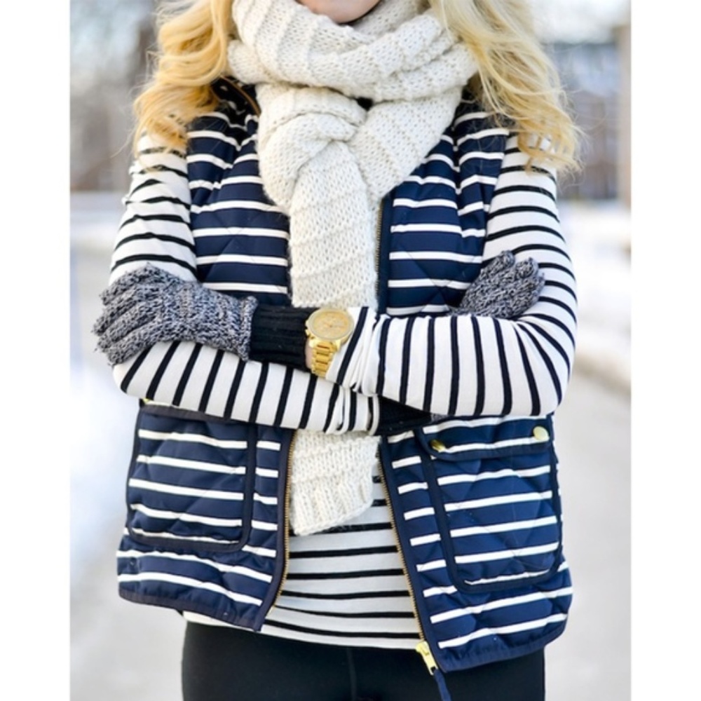J.Crew Excursion Striped Quilted Vest